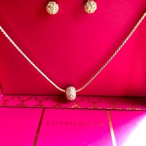 NWT Glistening Balls Earrings and Necklace Set